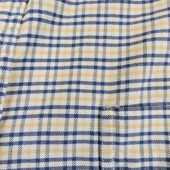 Abercrombie Fitch Shirt Mens L Yellow Blue Long Sleeve Plaid Preppy Business Y2K - Picture 10 of 12